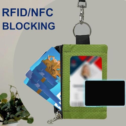RFID Blocking Wallet, Wallet for Men, Anti-theft Small Wallet RFID for Women with Lanyard Keychain,Water-resistant Zip ID Case Wallet ID Holder Zipper for Cards Travel,Wallets for Men's Women's3
