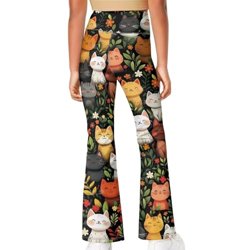 Image of Girls Flare Leggings 5-14T Cute Bell Bottoms for Girl Yoga Pants for Gym