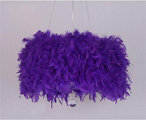 Lustre en plumes et cristal au style art européen pour déco de chambre