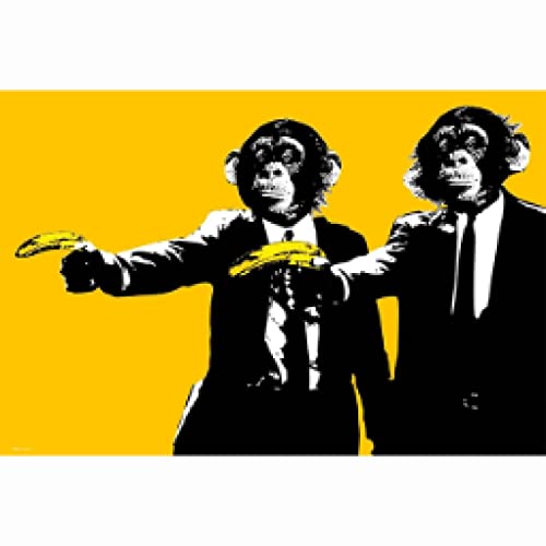 Toile Singe Banane Jaune Graffiti Art Haute Définition