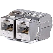 10 Pcs Cat7 Keystone Jack, Cat7 RJ45 FTP Tool-Less Type Zinc Alloy Module Shielded Keystone Jack Adapter 10 Gigabit Modular Jack