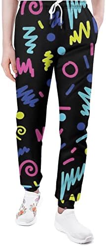 Mens Womens Sweatpants 80s 90s Joggers Pants with Pocket Lounge Workout Running Tapered Athletic Casual Pants,Gifts for Friend,5XL