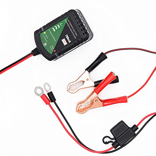 Unocho Cargador de batería Inteligente y automático de 12 voltios y 750 mA para automóviles, Motocicletas y baterías Selladas de Plomo ácido, con Mantenimiento y Carga Lenta Inteligente - imagen 2