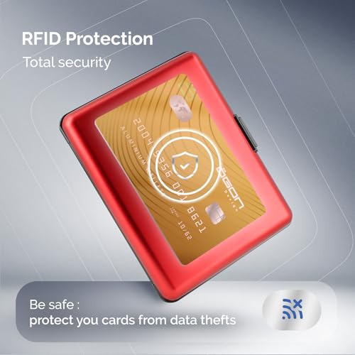 ÖGON -DESIGNS- Aluminum wallet, Large capacity, RFID Protection against fraud and demagnetization, Smart Case BIG STOCKHOLM model4