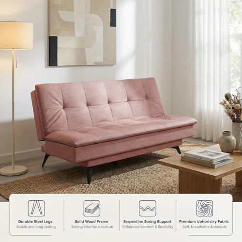 Image of Wakefit Flexia Sofa Cum Bed - Three Seater - Reflection Series Rose Brown