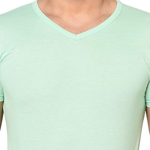 Image of Men's Cotton Blend Half Sleeve V Neck Tshirt