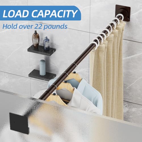 Image of CorkLatta Matte Bronze Shower Curtain Rod,1 Inch Diameter Stainless Steel Adjustable Spring Tension Rods 32 to 80 inch,with Holders,Anti-Slip,Curtain Rods No Drilling(1 Pack)