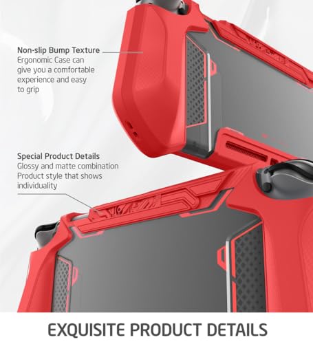 Image of Mumba Dockable Case for Nintendo Switch (2017 Release), [Blade Series] TPU Grip Protective Cover Case Compatible with Nintendo Switch Console and Joy-Con Controller (Red)