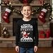 Tstars Kungfu Santa Claus Funny Youth Kids Ugly Christmas Shirt Tacky Sweater Style Xmas Holiday Long Sleeve T-Shirt Large Black