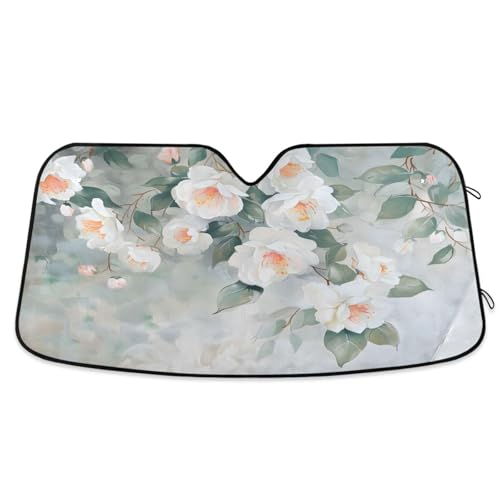 Protector parabrisas delantero floral bloqueador de rayos UV para coches y SUV