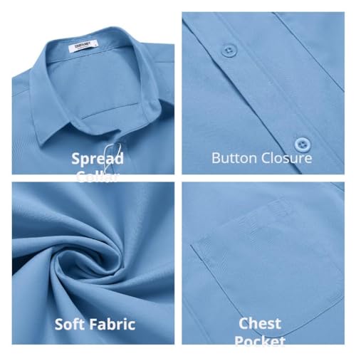 Image of COOFANDY Mens Short Sleeve Casual Button Down Shirts Summer Untucked Dress Shirts with Pocket