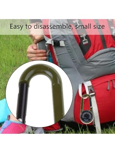 Mosquetón multifuncional para exteriores con termómetro, brújula y doble pantalla, llavero para senderismo, camping y supervivencia miniatura 5