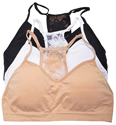 ToBeInStyle Junior Girls' Elegant Embroidered Mesh Detailed Bralette