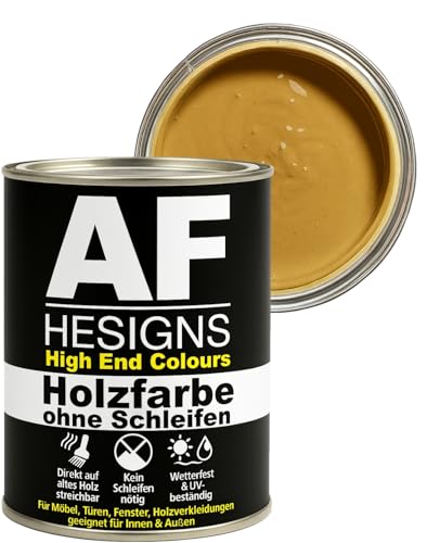 Alex Flittner Designs Peinture pour meubles, sans ponçage, jaune sable RAL1002, satiné, 750 ml, pour bois et métal, pour l'intérieur et l'extérieur