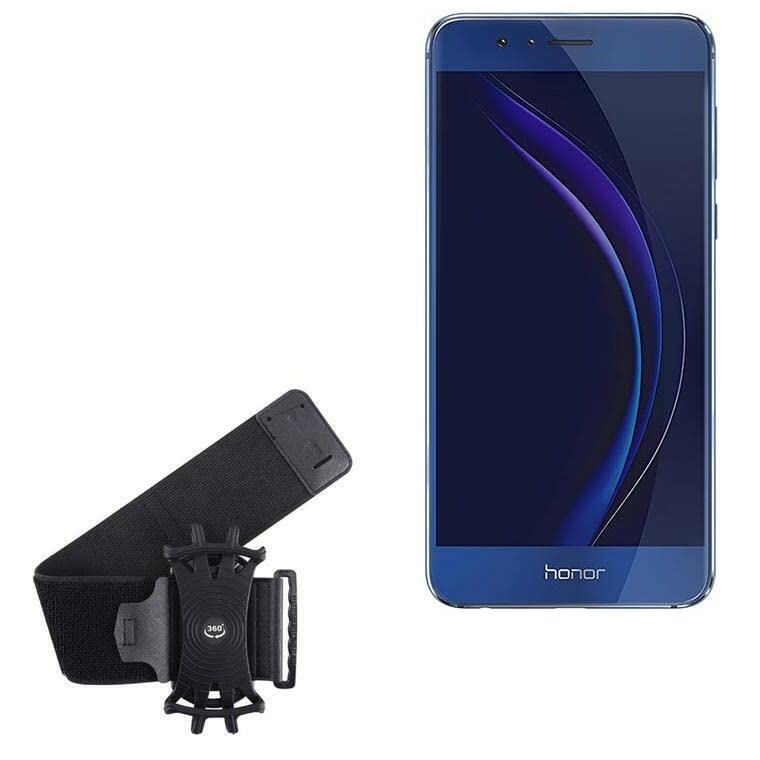 BoxWave Holster Compatible with Honor 8 - ActiveStretch Sport Armband, Adjustable Armband for Workout and Running - Jet Black