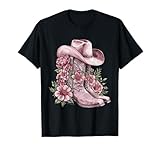 aquarelle portrait femme africaine Joli t-shirt western aquarelle bohème avec « bottes de cowboy et fleurs fleuries en rose avec chapeau » dans un style esthétique. Parfait pour les amateurs de rodéo, chapeaux et bottes de cowgirl, les amateurs de campagne et de chevaux, les petites amies d'équitation Cadeaux de rodéo pour sa maman, sœur