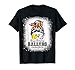 Messy Bun Mom of Both Baseball Softball Busy Ballers T-Shirt