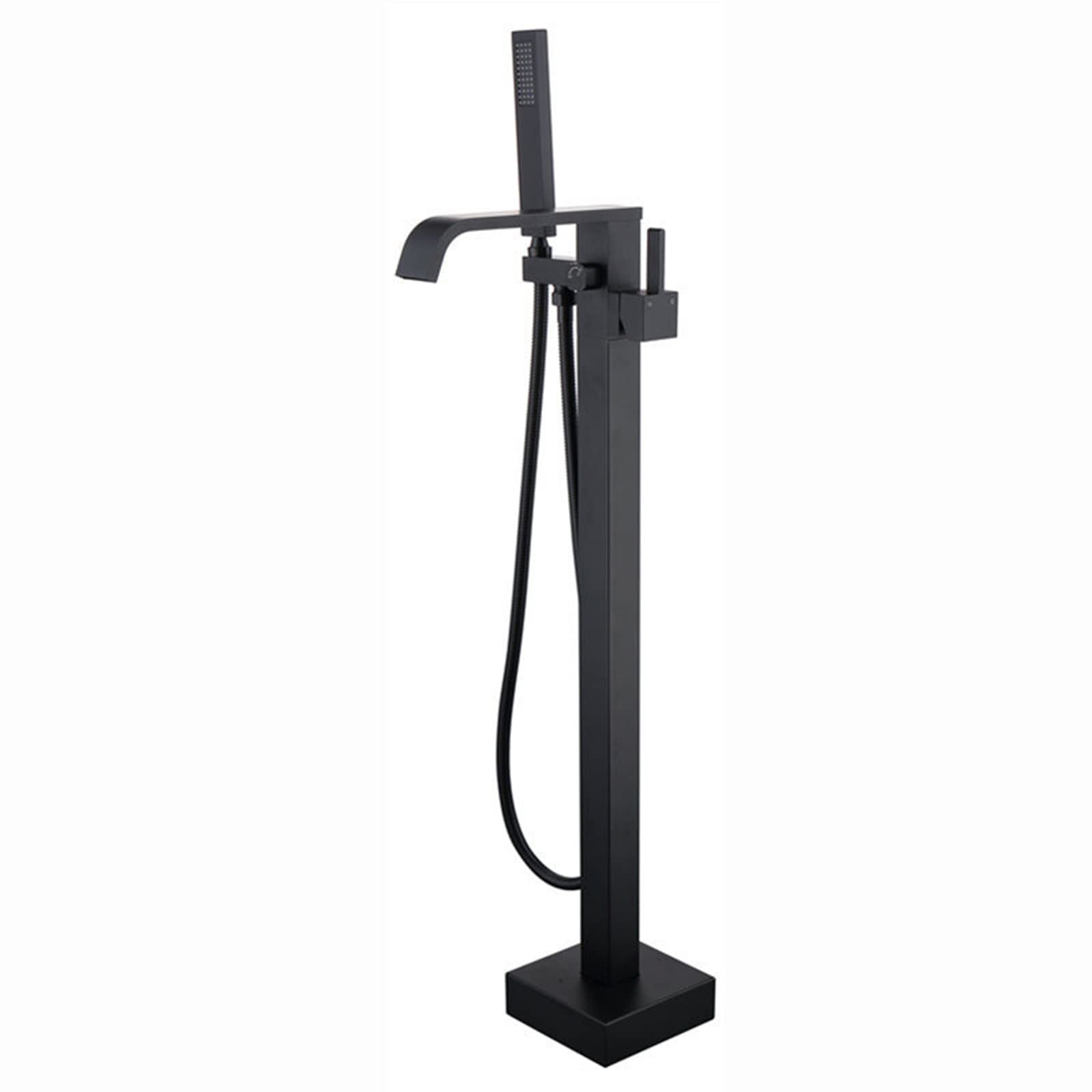 Robinet baignoire autoportant noir pour créer une ambiance spa chaleureuse à la maison
