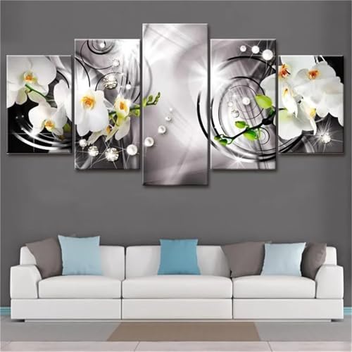 Kit complet 5D broderie diamant orchidée pour habiller un grand mur