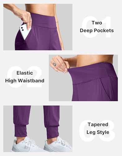 Image of SANTINY Women's Joggers Pants with Pockets Lightweight High Waisted Athletic Gym Workout Pants for Women Yoga Travel