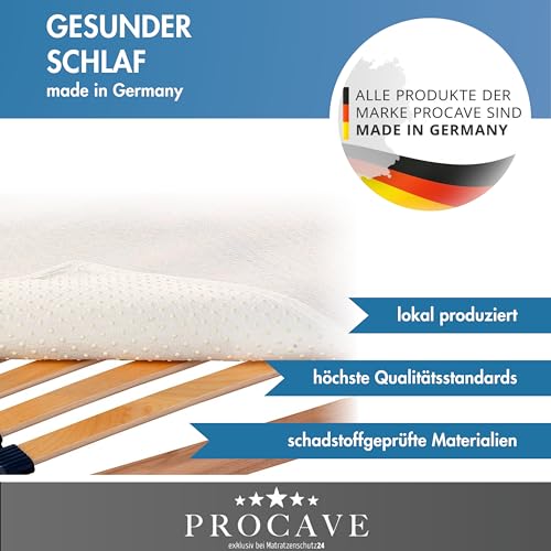 PROCAVE Noppenschoner für den Lattenrost in verschiedenen Größen - Made in Germany | Matratzen-Unterlage und Matratzen-Schoner 140x200 cm | atmungsaktiv, rutschfest und waschbar