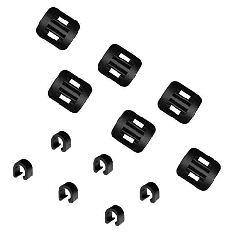 Farbetter Alloy Stick-On Guides W/C-Clips, C-Clips Clamps Housing Hose Guide with Adhesive Seat for MTB Road Bike Hydraulic Brake Cable, Brake Derailleur Shift Cables, 6 Sets (6pcs Base+ 6pcs Clip) Cover
