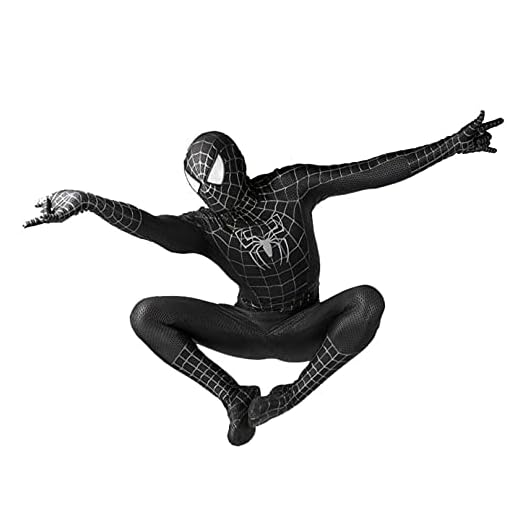 MODRYER Barn spindel man venom kostym cosplay overall superhjälte kostym fin klänning bodysuit halloween karneval påsk rollspel lycra zentai film fans kläder, svart barn/S 115~125 cm