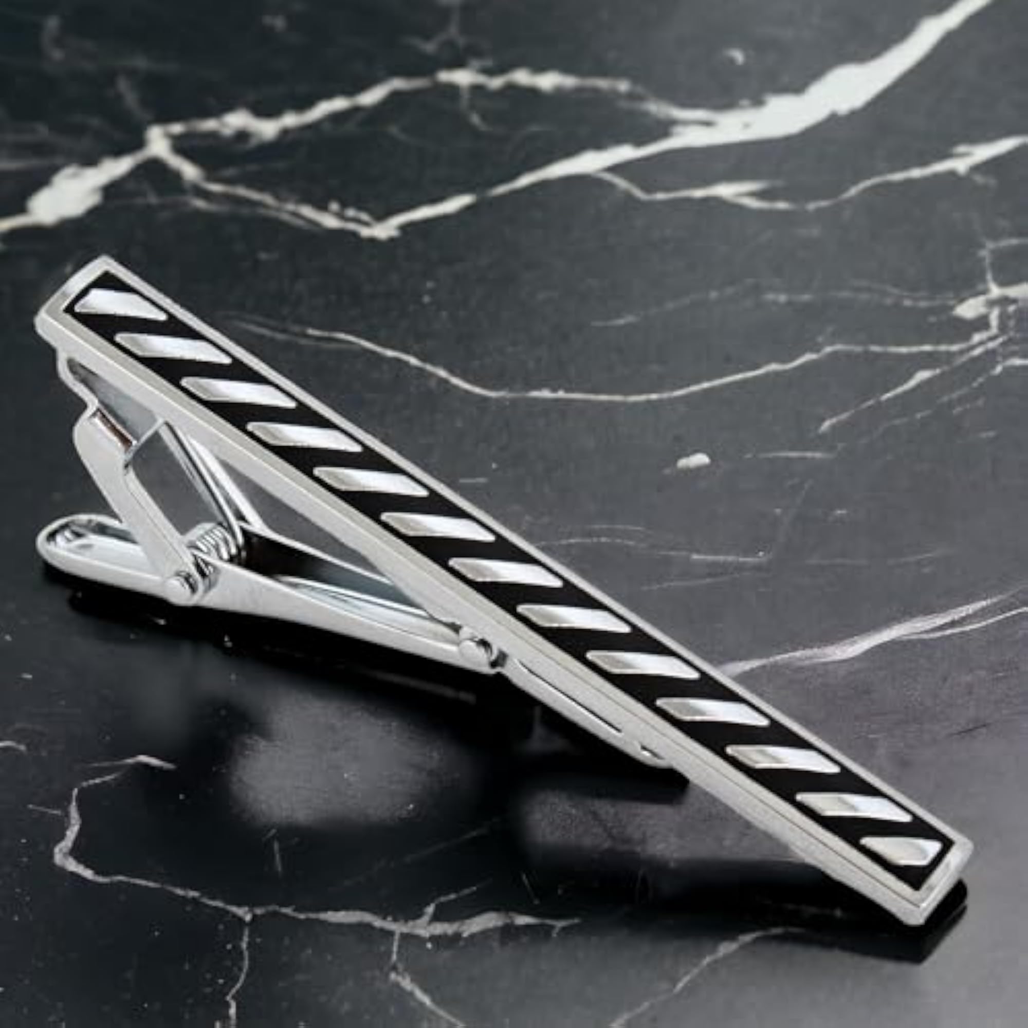 Men's Silver Plated Cufflink and Tie Pin Combo Gift