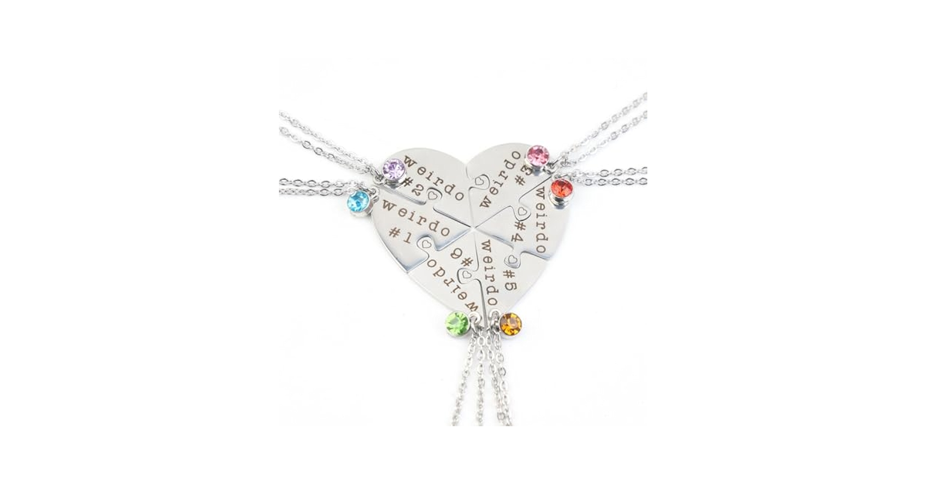 Amazon.com: Ximerinf Weirdo Necklace Heart Bff for 4 Best