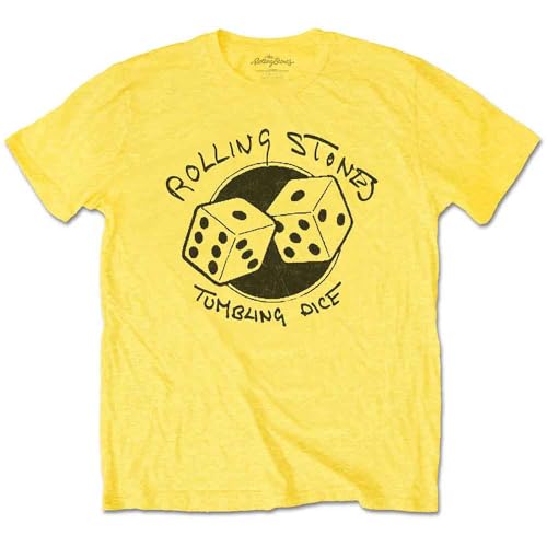 Image of The Rolling Stones Tumbling Dice Official Tee T-Shirt Mens Unisex (Medium) Yellow