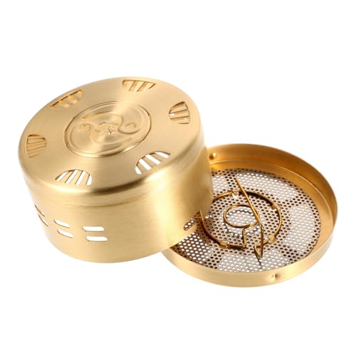 FRCOLOR Adjustable Temperature Moxa Box Portable Copper Moxa Burner for Home and Travel Lightweight Moxibustion Equipment with Settings Body Caring Tool