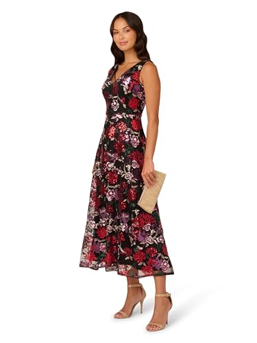 Adrianna Papell Women's Floral Sequin Ankle Dress - Image 5