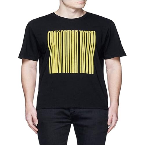 Photo de CIACLE PET New NWT Men Alexander Wang Barcode Graphic Cotton T Shirt Size Black S