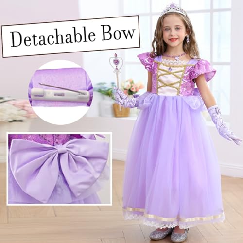 Disfraz de Princesa Morado para Niñas 7-8 años miniatura 5