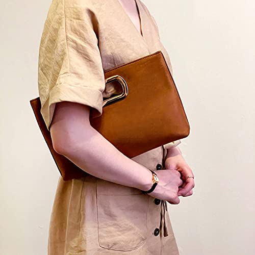 Image of Top Handle Faux Suede Clutch