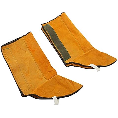 MISOYER Leather Welding Spats | Flame Resistant Welding Boot Protectors | Leg Guards Gaiters Welder Working Protective for Men and Women Cover