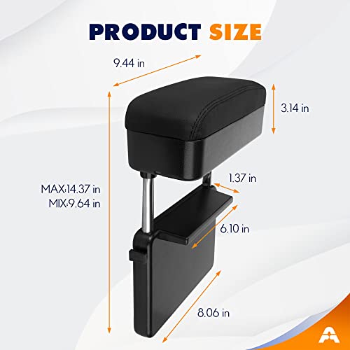 ASOPARTS Car Center Console Armrest Box Support Elbow Rest Cushion Adjustable Height Armrest Box Uniform for Most Vehicles SUV Trucks(Black line) - Thumbnail 6