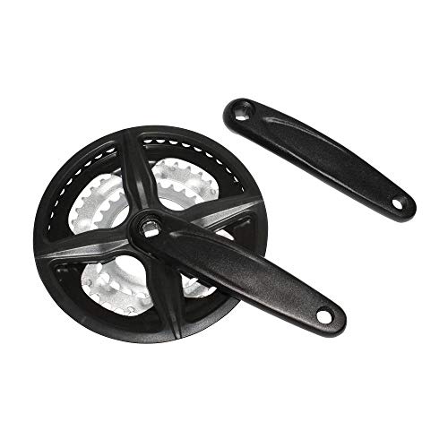 Pédalier VTT 9v P2R anti-salissure avec protège-chaîne alu noir 48-38-28