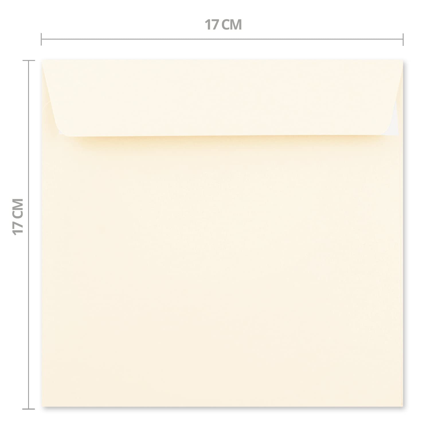 NEUSER PAPIER 700 sobres cuadrados, color blanco ópalo, 17 x 17 cm, gramaje: 120 gramos por m², cierre autoadhesivo, solapa plana