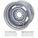 Speedway Motors 15x5 GM Rally Wheel in Silver Paint, Dual 5x4.5 & 5x4.75 Bolt Pattern for Ford/GM Fitment, High-Strength Steel Construction with Classic Five-Slot Styling