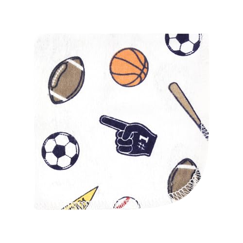 Image of Hudson Baby Unisex Baby Flannel Cotton Poly Washcloths, Sports Fan 10 Pack, One Size