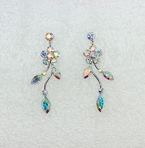 Image of Faship Gorgeous Rhinestone Crystal Floral Necklace Earrings Set
