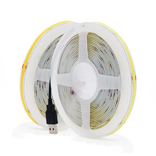 Tira LED COB USB 5V 320 LEDs/m 1 Metro Blanco Cálido miniatura 1