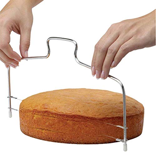AntranStore Baking Adjustable 2-Wire Layer Cake Cutter Leveler, Stainless Steel, 13.3-Inches x 6.7-Inches