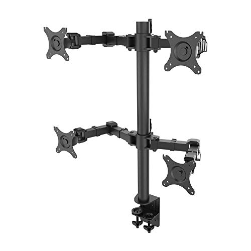 Monitorhalter Tischhalterung Standfuß mit 4 Armen für 4 Monitore 10"-30" LCD LED TV Bildschirme Flachbildschirm, Belastbarkeit:10 kg/pro