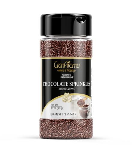 GranAroma Chocolate Sprinkles, 3.2 oz, Decorative, Cakes & Cupcakes