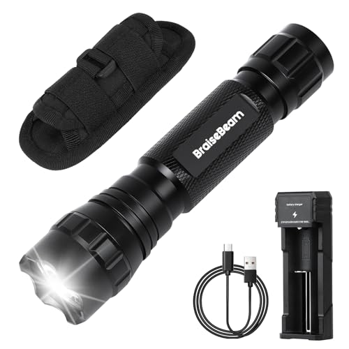 BraiseBeam Lampe torche tactique DP1-W avec étui, lampe de sécurité de police haute puissance 1 000 lumens pour ceinture de service, lampe torche portable...