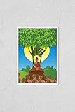 KwikMedia Poster Reproduction of Makha Bucha Day, Buddha Sitting Under The Bodhi Tree at Midnight...
