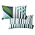 Phantoscope Pack of 2 Outdoor Pillows Waterproof Geometric Stripes Outdoor Pillow Covers, Decorative Lumbar Patio Pillows Cushion Case for Couch Tent Sunbrella, Navy and Lake Blue 12 x 20 Inches