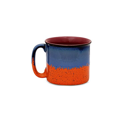 Image of Caffeine Ceramic Stoneware Handmade Orange & Blue Studio Maggie Mug (Set of 2)